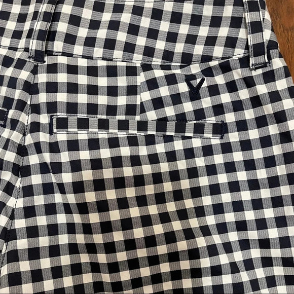 🛍️3/$40 Callaway Golf Opti Dry Caviar Navy & White Gingham Shorts Golf Size 2 - Picture 4 of 4